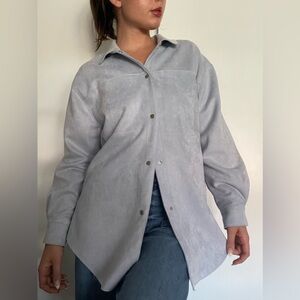 Truth By Republic Suede Light Blue Lightweight Jacket